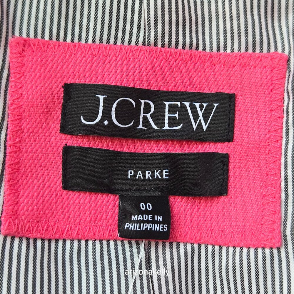 NWT J. Crew Linen Parke Blazer in Stretch Linen Blend *PINK* 00 Vivid Begonia - Picture 3 of 11
